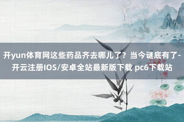 开yun体育网这些药品齐去哪儿了？当今谜底有了-开云注册IOS/安卓全站最新版下载 pc6下载站