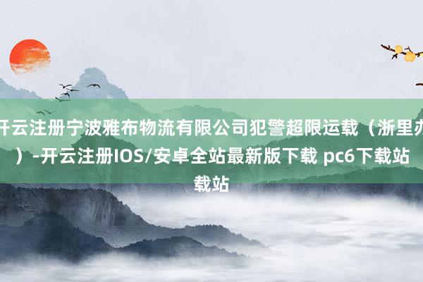 开云注册宁波雅布物流有限公司犯警超限运载（浙里办）-开云注册IOS/安卓全站最新版下载 pc6下载站